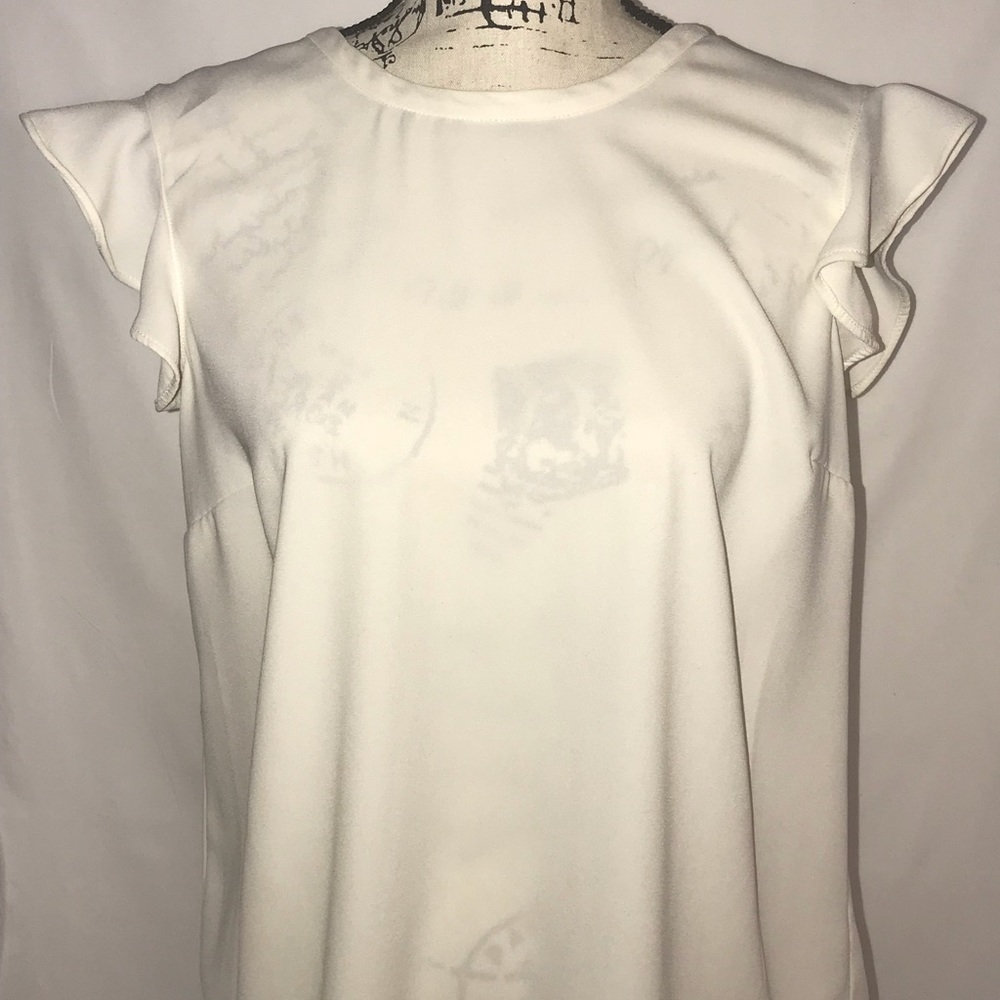 J Crew - Flutter caps sleeve blouse.
